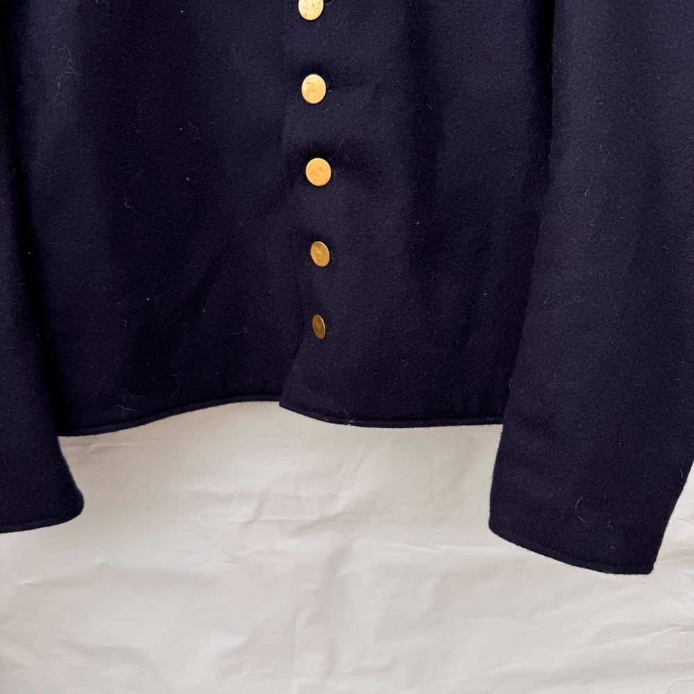 Vintage handmade wool button down military style jacket size medium z26 - Picture 3 of 9